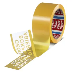 Tesa Cinta de Precintado a Prueba de Manipulaciones 50mm x 50m Adhesivo Acrílico Amarillo