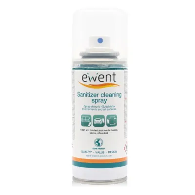 Ewent Spray Desinfectante para Superficies 400ml - Fórmula con Detergente y Antiolores