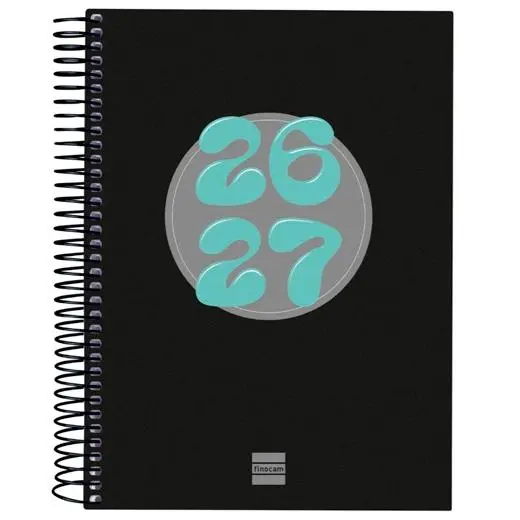 FINOCAM AGENDA COOL PARA ESTUDIANTES ESPIRAL 4º-155X212MM 1DP NEGRO CURSO 2026-2027