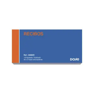 Dohe Talonario de Recibos Tercio Apaisado 50x2 Hojas Autocopiativas