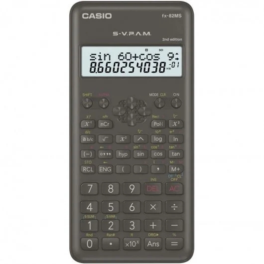 Casio Calculadora Cientifica Fx-82Ms 2ª Ed.- Pantalla Lcd De 2 Lineas - 240 Funciones Integradas - 8 Memorias De Variables - Calculo De Porcentajes - Alimentacion 1 Pila Aa