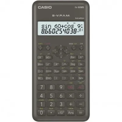 Casio FX-82MS Calculadora Científica LCD 2 Líneas 240 Funciones 8 Memorias AA