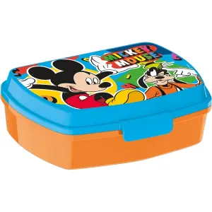 Safta Sandwichera Mickey Mouse Happy Smiles - PVC Sin BPA - Cierre Hermético - Naranja