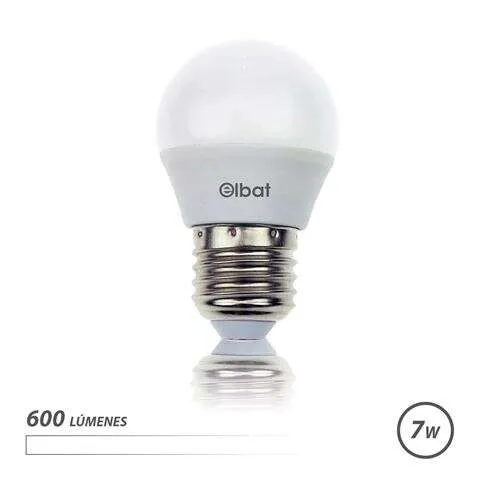 Elbat Bombilla LED E27 7W 600 Lúmenes 4000K Luz Blanca 220º 30000 Horas de Vida