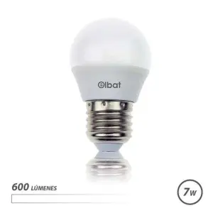 Elbat Bombilla LED E27 7W 600 Lúmenes 4000K Luz Blanca 220º 30000 Horas de Vida