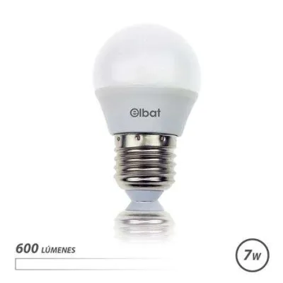 Elbat Bombilla LED E27 7W 600 Lúmenes 4000K Luz Blanca 220º 30000 Horas de Vida