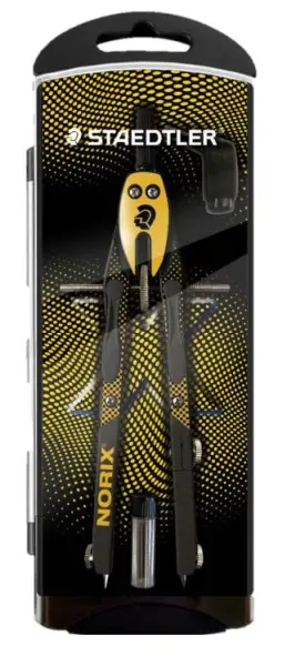 Staedtler Norix 555 Compás Metálico Escolar de Precisión Amarillo/Negro