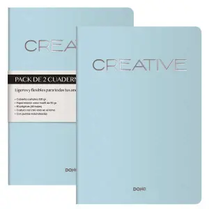 Dohe Cuaderno A4 40 Hojas Lisas Papel Ahuesado 90 g/m2 Tapa Cartulina 300 g/m2 Azul