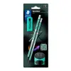 Staedtler Norix Pack de 2 Lápices de Grafito HB con Borrador y Sacapuntas