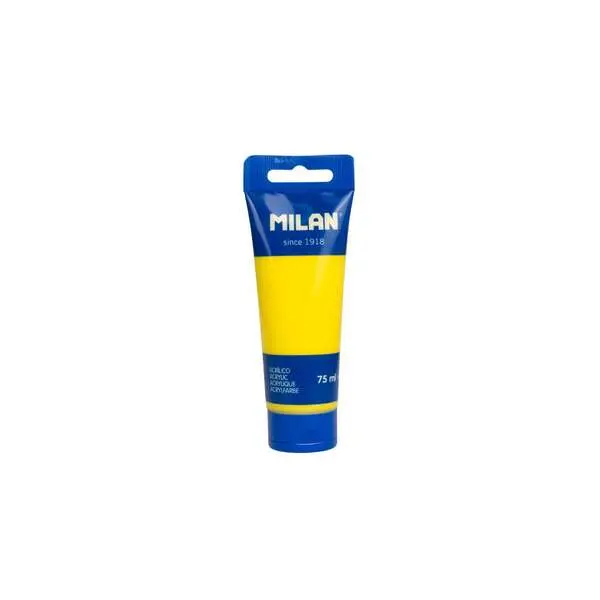 Milan Tubo de Pintura Acrílica 75ml - Color Amarillo - Pigmentos Mezclables de Alta Calidad