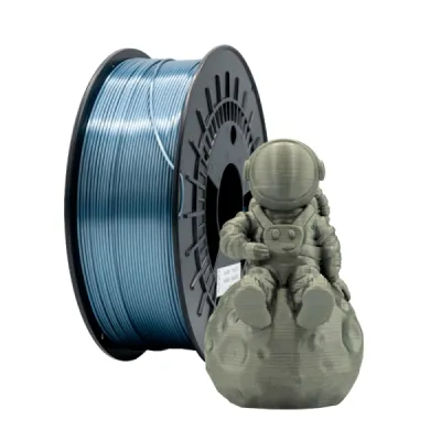 Filamento 3D Pla Silk - Diametro 1.75Mm - Bobina 1Kg - Color Plata