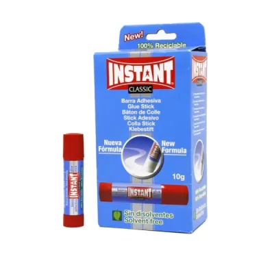 Instant Barra de Pegamento 10g - Apto Para Uso Infantil y Doméstico - Lavable