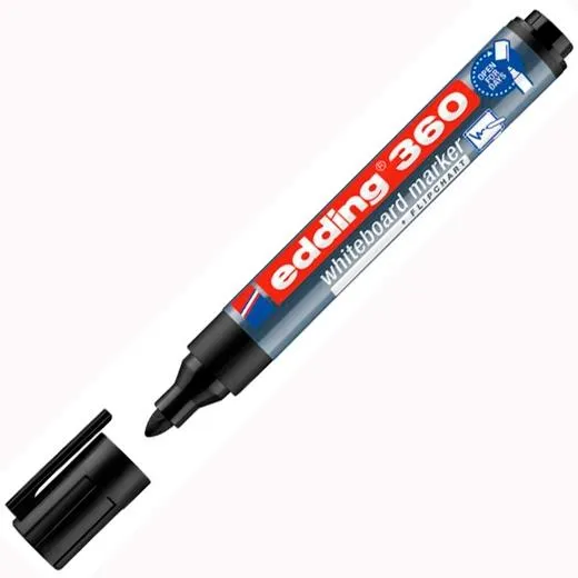 Edding Marcador Pizarra Blanca 360 Rellenable Negro