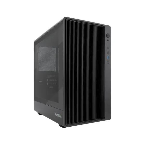 Coolbox GM350 Darkface MicroATX Torre con 1 x USB-C 3.2, 1 x USB A 3.2, 1 x USB A 2.0, Negro