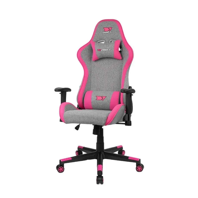 DRIFT DR90 PRO Silla Gaming PC Asiento Acolchado Gris Rosa