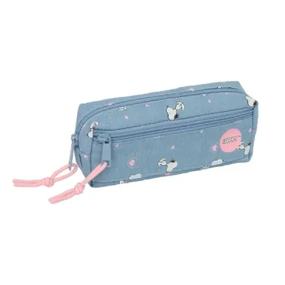 Safta Snoopy Portatodo Azul - 3 Compartimentos con Cremalleras - 0.98L - 220x60x85mm