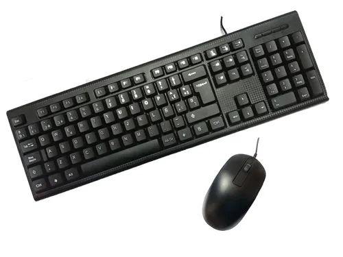 Teclado Y Mouse Coolbox Negro Resistente A Salpicaduras 1000Dpi