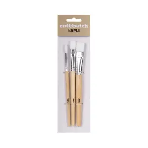 Apli Pack de 3 Pinceles de Madera con Cerdas de Nylon para Manualidades