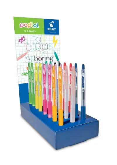 Pilot Expositor de 24 Bolígrafos de Tinta Gel Retráctiles 0.7mm Colores Surtidos