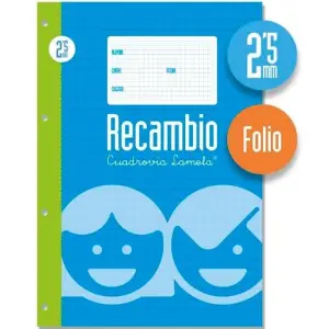 Lamela Recambio Folio 70g Cuadrovía 2,5mm Con Margen 4 Taladros Offset Blanco