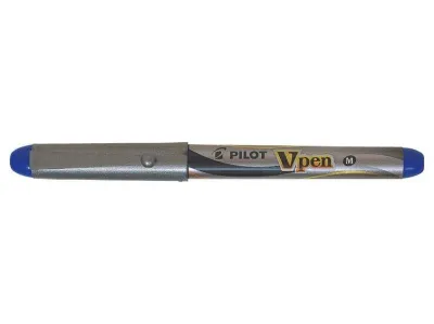 Pilot Pluma Estilográfica V-Pen Silver Desechable Tinta Líquida Punta Acero 0.5mm Azul