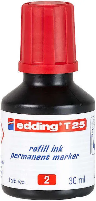 Edding Tinta T25 Para Rotulador Permanente 30ml Rojo
