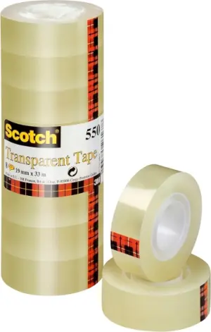 Scotch Cinta Adhesiva Transparente Pack de 8 - 19mm x 33m