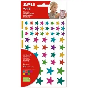 Apli Gomets Estrellas Removibles Multicolor 624U 6 Hojas Surtidas