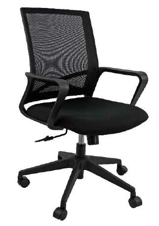 Unisit Silla Linea Giratoria Basculante Brazos/F Respaldo Malla Negro Y Asiento Acolchado Negro