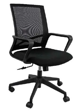 Unisit Silla Linea Giratoria Basculante Brazos/F Respaldo Malla Negro Y Asiento Acolchado Negro