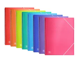 Oxford Carpeta A4 Con 40 Fundas Cristal Espiral Y Gomas Colores Surtidos