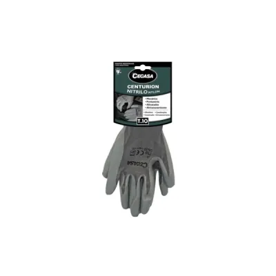 Cegasa Centurion Guantes de Trabajo Talla 10 Nylon con Recubrimiento de Nitrilo Gris