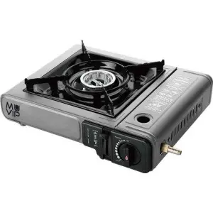 Muvip Cocina de Gas Portátil 1 Fuego con Adaptador Externo y Encendido Automático