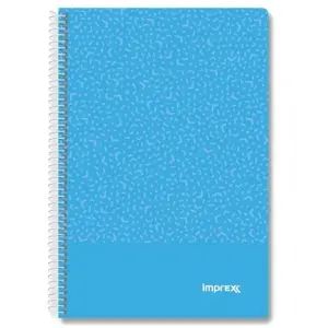 IMPREX Cuaderno Espiral Tapa PP 80H 90gr 4x4 Azul