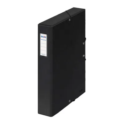 Dohe Caja para Proyectos Lomo 5cm Cartón Forrado Papel Impreso Plastificado Negro