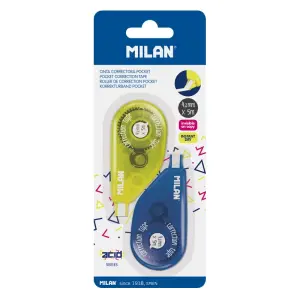 Milan Acid Pocket Pack de 2 Cintas Correctoras 2mm x 5m Color Amarillo