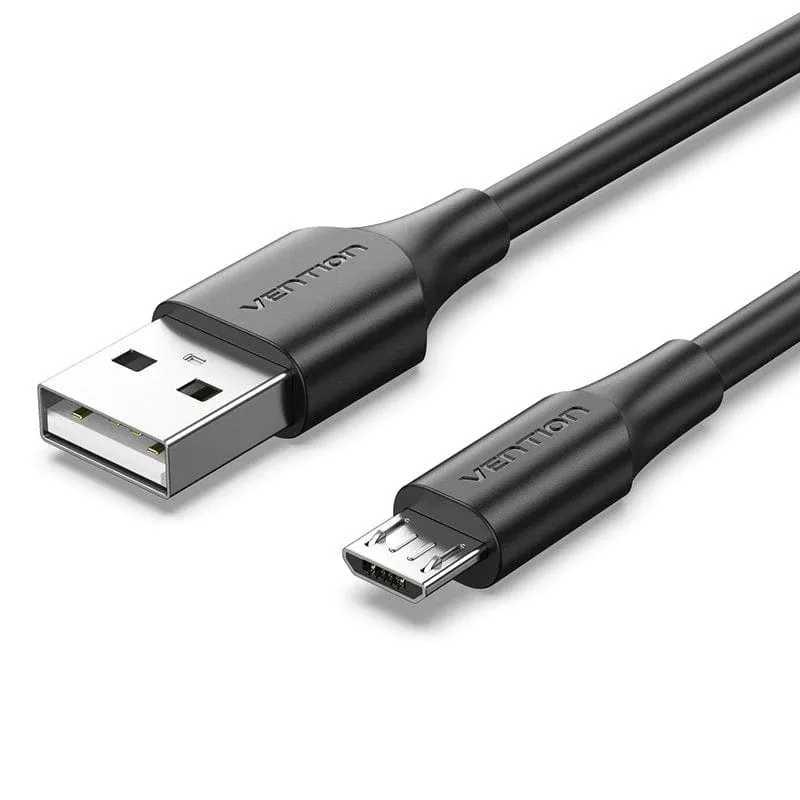 Vention Cable USB 2.0 Macho a MicroUSB Macho - 0.25m - 3A - 60W - 480Mbps - Color Negro