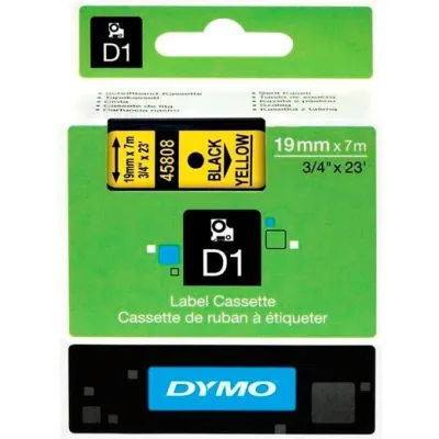 DYMO CINTA DE TRANSFERENCIA TERMICA D1 - NEGRO SOBRE AMARILLO - 19MMX7M - POLIESTER - ROTULADORA LABELMANAGER