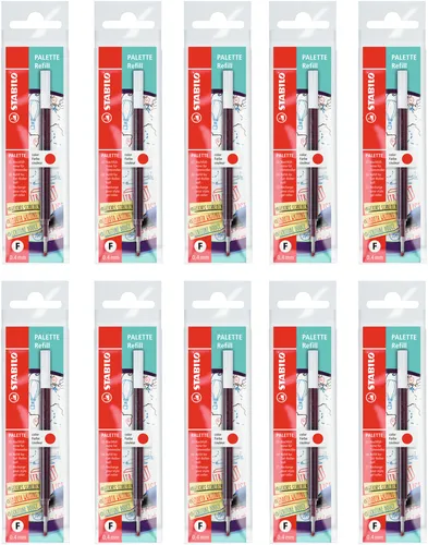 Stabilo Recambio Tinta Gel Retráctil Palette Fine Rojo - 10 Unidades
