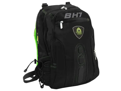 Mochila Gaming Keep Out Bk7 Para Portatiles 15,6" Con Multiples Bolsillos Color Negro Y Verde