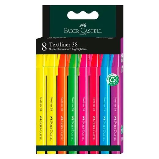 Faber Castell Marcador Fluorescente Textliner 38 C/Surtidos Blíster 8 Ud