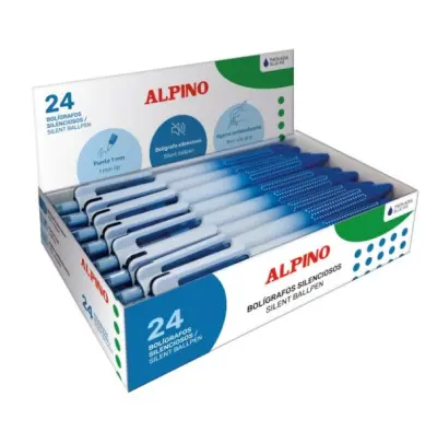 Alpino Bolígrafo Retráctil Silencioso 1mm Agarre Antideslizante Color Azul