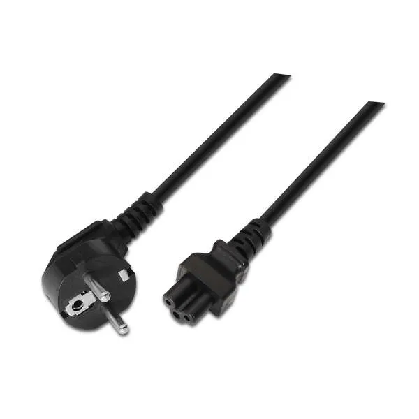 Aisens Cable De Alimentación Acodado CEE7 M-C5/H 1.5m 100% Cobre Puro AWG18 Negro