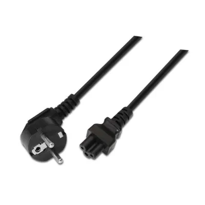 Aisens Cable De Alimentación Acodado CEE7 M-C5/H 1.5m 100% Cobre Puro AWG18 Negro