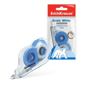ErichKrause Cinta Correctora Arctic White 4.2mm x 5m Secado Inmediato Uso Ambidiestro