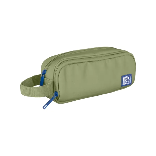 Oxford B-Smart Estuche Portatodo - 3 Compartimentos - Asa Lateral - Fabricado En Material Reciclado - Color Verde Safari