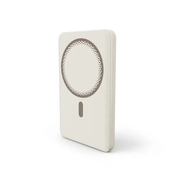 Energy Sistem Powerbank Inalámbrico Magnético 5000 mAh - 15W Carga Inalámbrica, USB-C, Color Crema