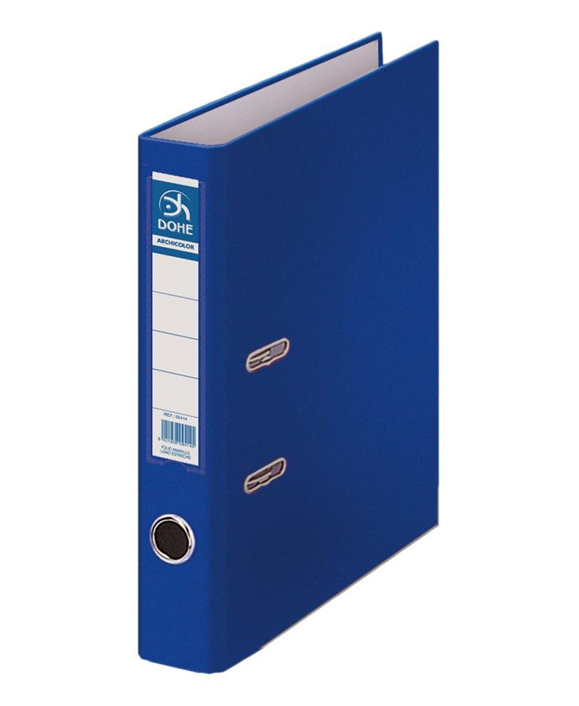 Dohe Archivador Palanca Archicolor A4 Lomo Estrecho Rado Cartón Forrado Pp Azul