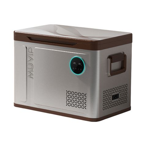 Muvip Nevera Compresor Portatil 41 Litros - Temperatura Entre -20º/+20º - 60W - Doble Zona - Asas De Transporte - Compresor Silencioso - Color Plata/Marron