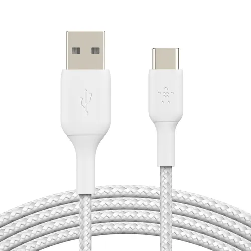 Cable Usb-A A Usb-C 2M Belkin Cab002Bt2Mwh Boost Charge 2M Blanco Trenzado